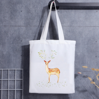 Gewohnheit Druckeinkaufsweihnachtsgeschenk-Karikatur-Damen-Segeltuch-Fördermaschinen-Taschen-Baumwolllogo