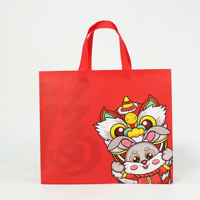 Benutzerdefinierte wiederverwendbare Taschen drucken Kaninchen Cartoon Polypropylen gewebtes PP laminiert