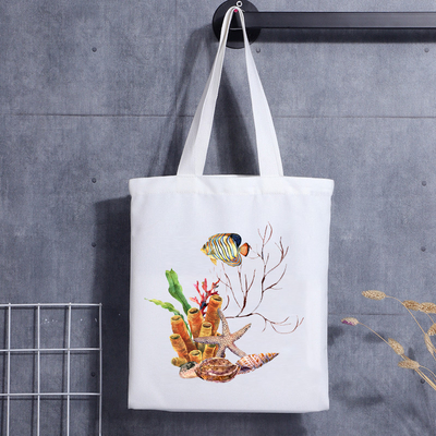 Kleine Tragetasche aus Segeltuch mit individuell bedrucktem Logo