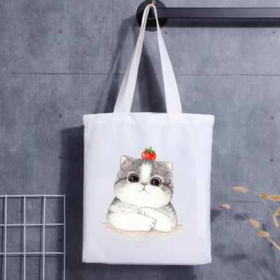 Kundenspezifische Hundegeschenk-Tasche Cat Face Blank Shoulder Canvas Tote Bag With Logo Handbag