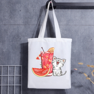 Kundenspezifische Hundegeschenk-Tasche Cat Face Blank Shoulder Canvas Tote Bag With Logo Handbag