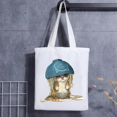 Kundenspezifische Hundegeschenk-Tasche Cat Face Blank Shoulder Canvas Tote Bag With Logo Handbag