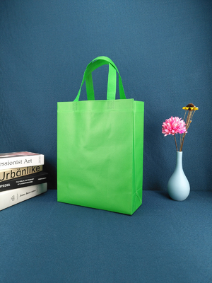 Schleppen Sie das Einkaufen, nicht gesponnene Einkauftaschen des grünen biologisch abbaubaren Logos der Taschen der Tragetasche aufzubereiten nichtgewebte wiederverwendbare kundenspezifischen