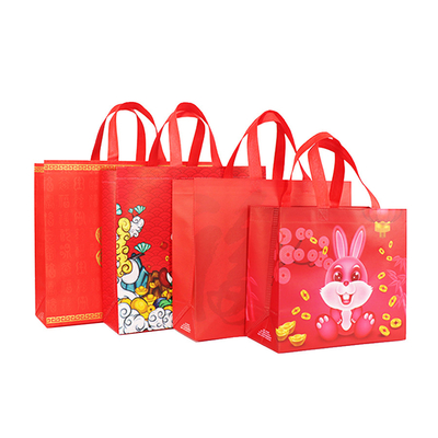 Geschenk-Taschen-wiederverwendbare nicht gesponnene Griff-Einkaufstasche des Chinesischen Neujahrsfests mit Logos