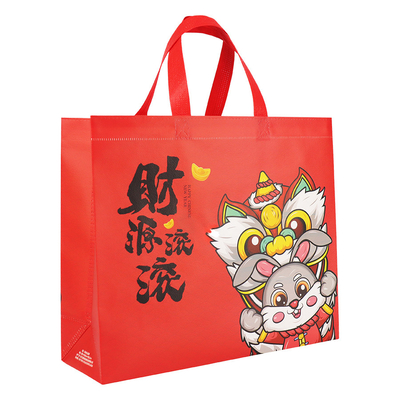 Geschenk-Taschen-wiederverwendbare nicht gesponnene Griff-Einkaufstasche des Chinesischen Neujahrsfests mit Logos