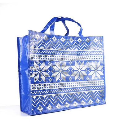 Das behandelte Polypropylen, das gesponnen wird, sackt blaues 145Gsm ein, das für Supermarkt lamelliert wird