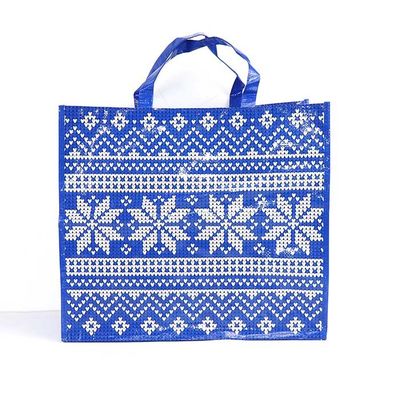 Das behandelte Polypropylen, das gesponnen wird, sackt blaues 145Gsm ein, das für Supermarkt lamelliert wird