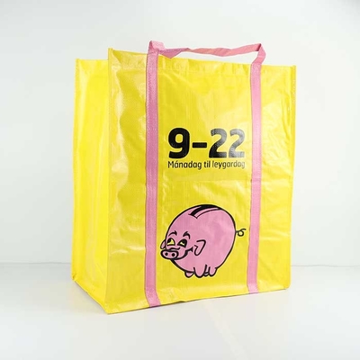 Das behandelte Polypropylen, das wiederverwendbare Taschen näht, färben 105Gsm lamellierte gelb
