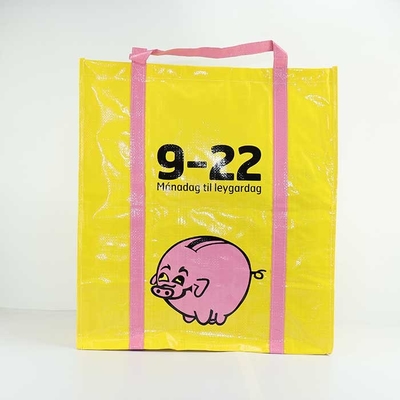 Das behandelte Polypropylen, das wiederverwendbare Taschen näht, färben 105Gsm lamellierte gelb